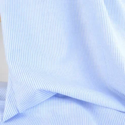 Voile de coton tissé teint à rayures - Bleu et blanc